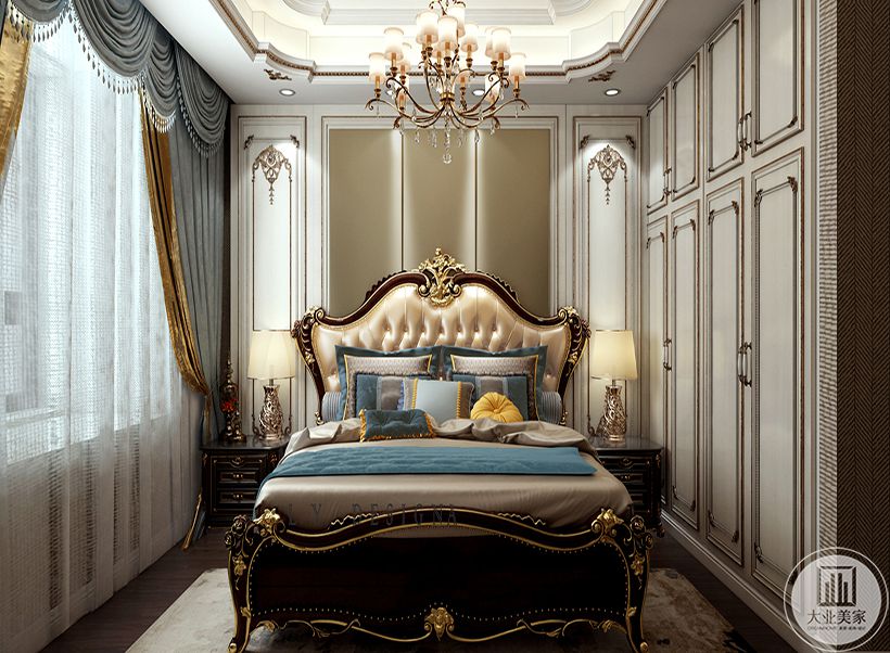 卧室 整体表现出比较华丽的感觉与客户想法相契合