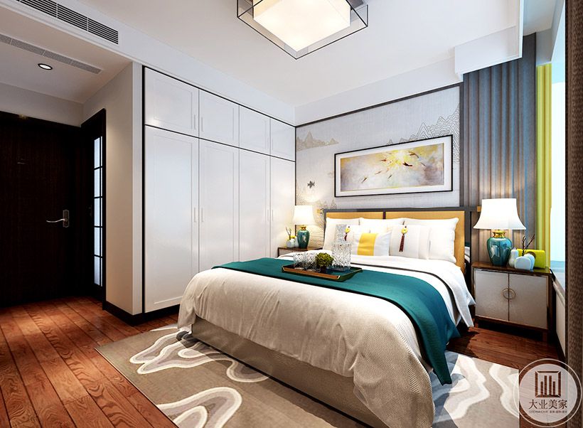 卧室 卧室 设计简约大气，将中式元素的重点放在床头背景墙上，自然清悠。