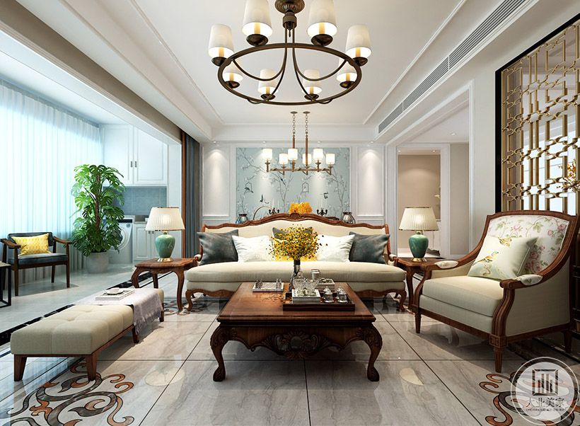 客厅 装饰，家具及配合和平分布，赋予空间平衡之美