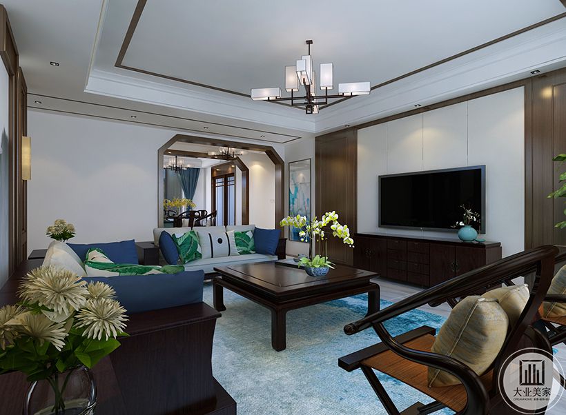 客厅 相对简单的主体配色中，加入以绿植，营造自然生态之美