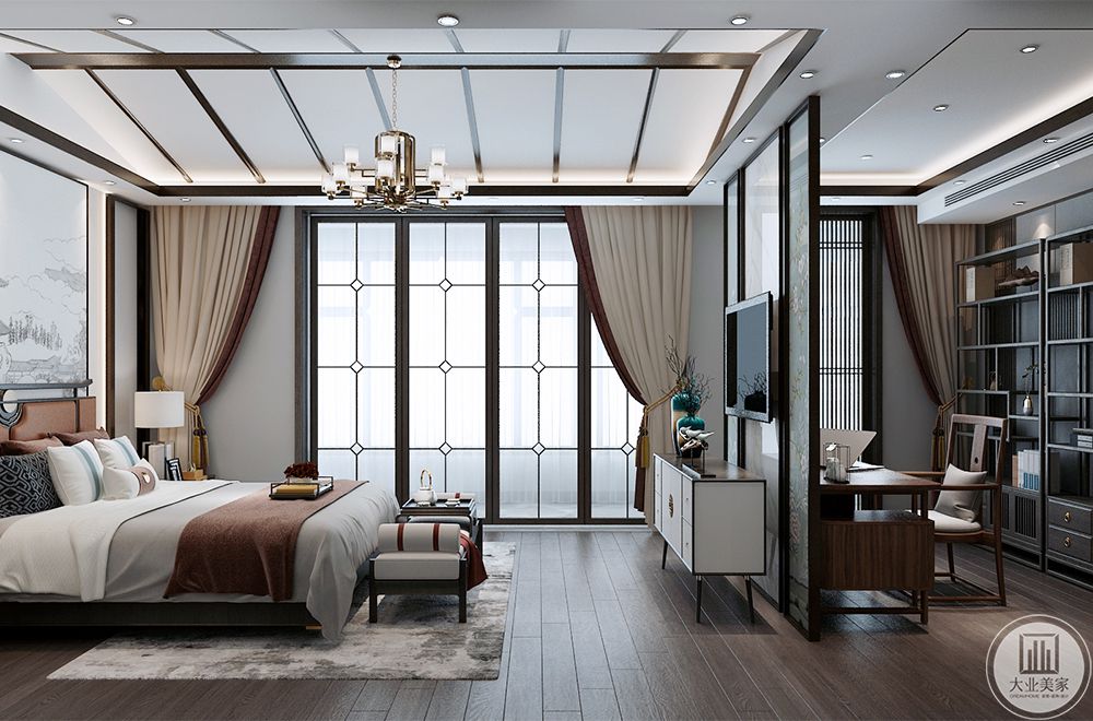 卧室的设计，以浅色调延续了空间清雅之风，相较之，其些许不同，是多以色彩上的 “暖”基调，营造了空间的舒适和温馨。
