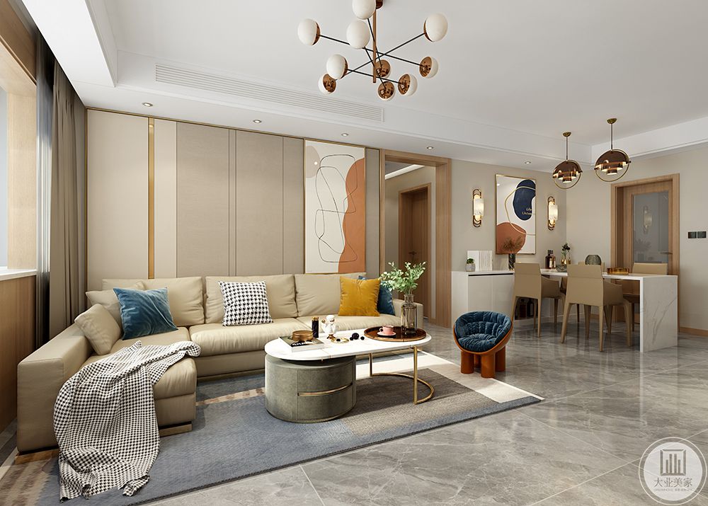 温馨舒适的现代简约风格，扑面而来的明亮光线，质感高级的家具和装饰，是理想中的有温度的家。