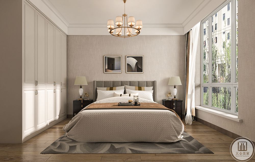卧室色彩搭配是典雅大方自然舒适的感觉
