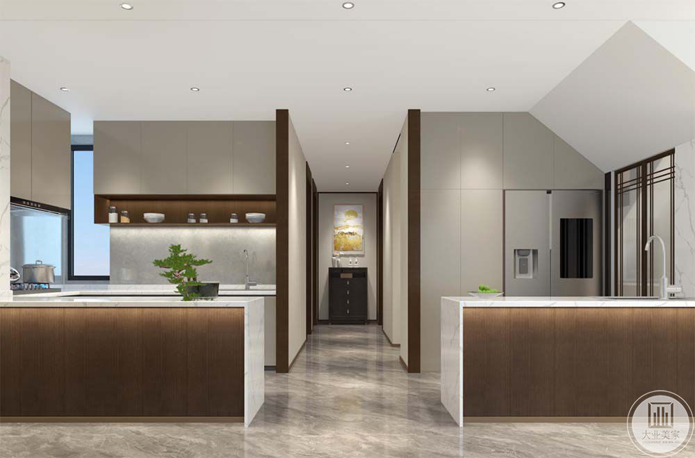 开放式厨房不仅从视觉扩大了空间，更使空间利用率达到极致。