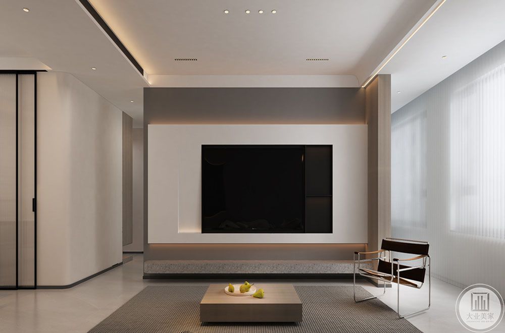 电视背景墙做简约设计 嵌入式电视和悬空影视柜既美观打扫卫生也方便